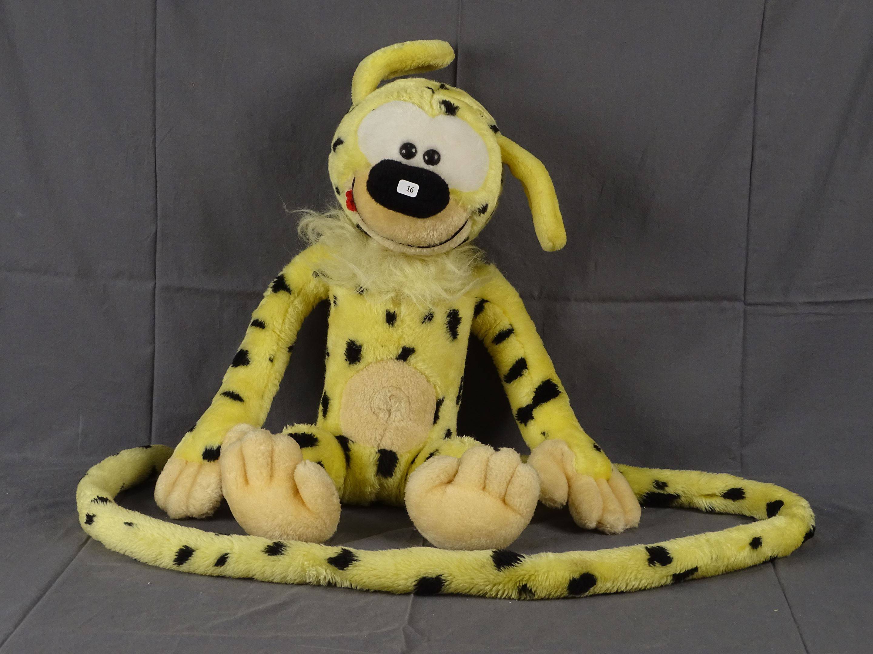 Franquin - Une grande peluche marsupilami., Vente aux enchères