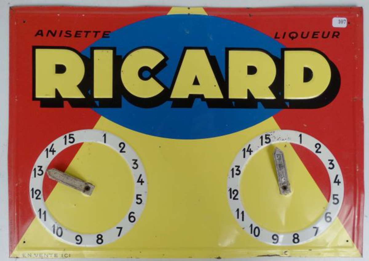 RICARD Anisette Liqueur : Compteur de points de pétanque en tôle