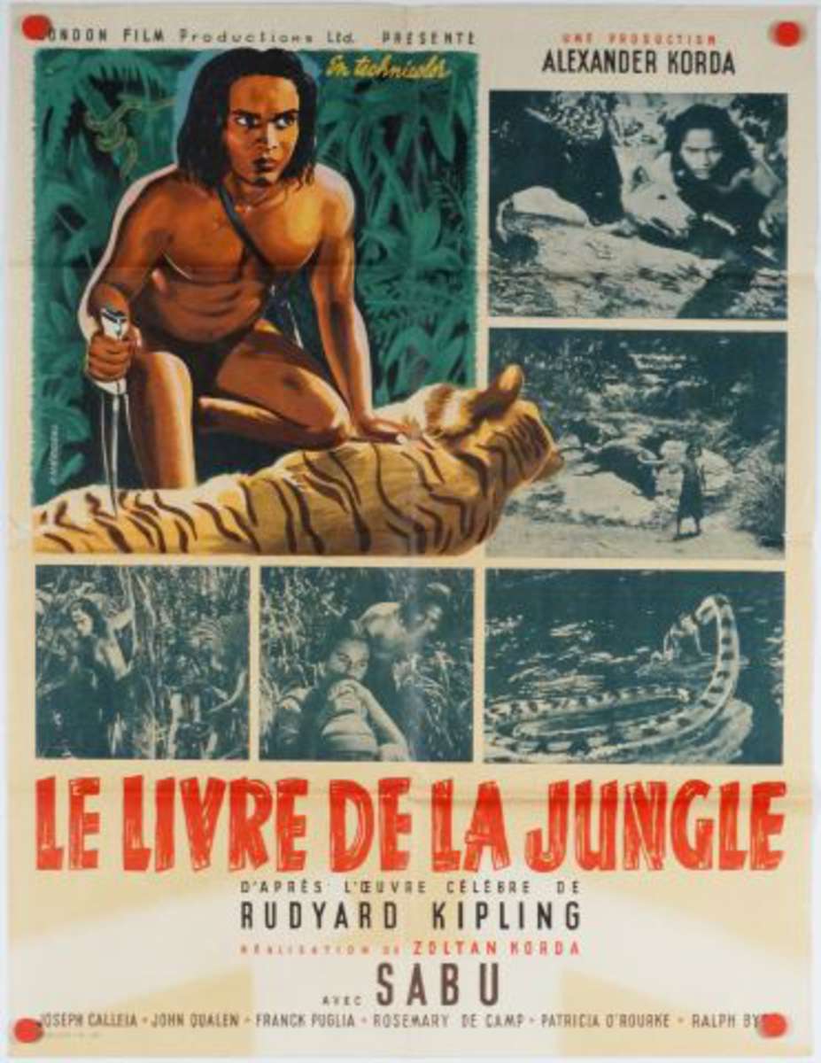 CINEMA : le Livre de la Jungle : Affiche lithographiée du film réalisé