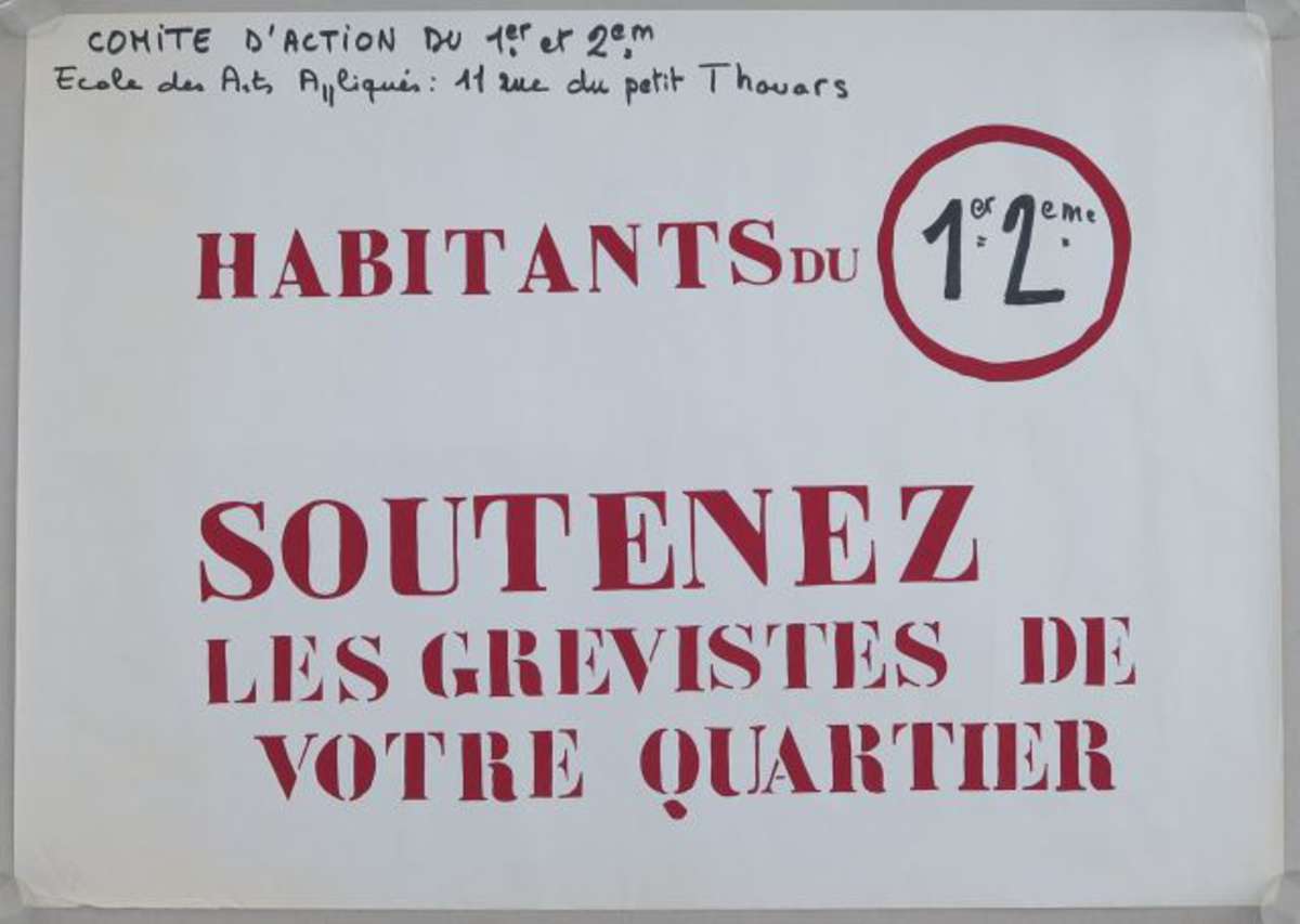 MAI 68 - HABITANTS DU 1er ET DU 2ème SOUTENEZ LES GREVISTES DE VOTRE...