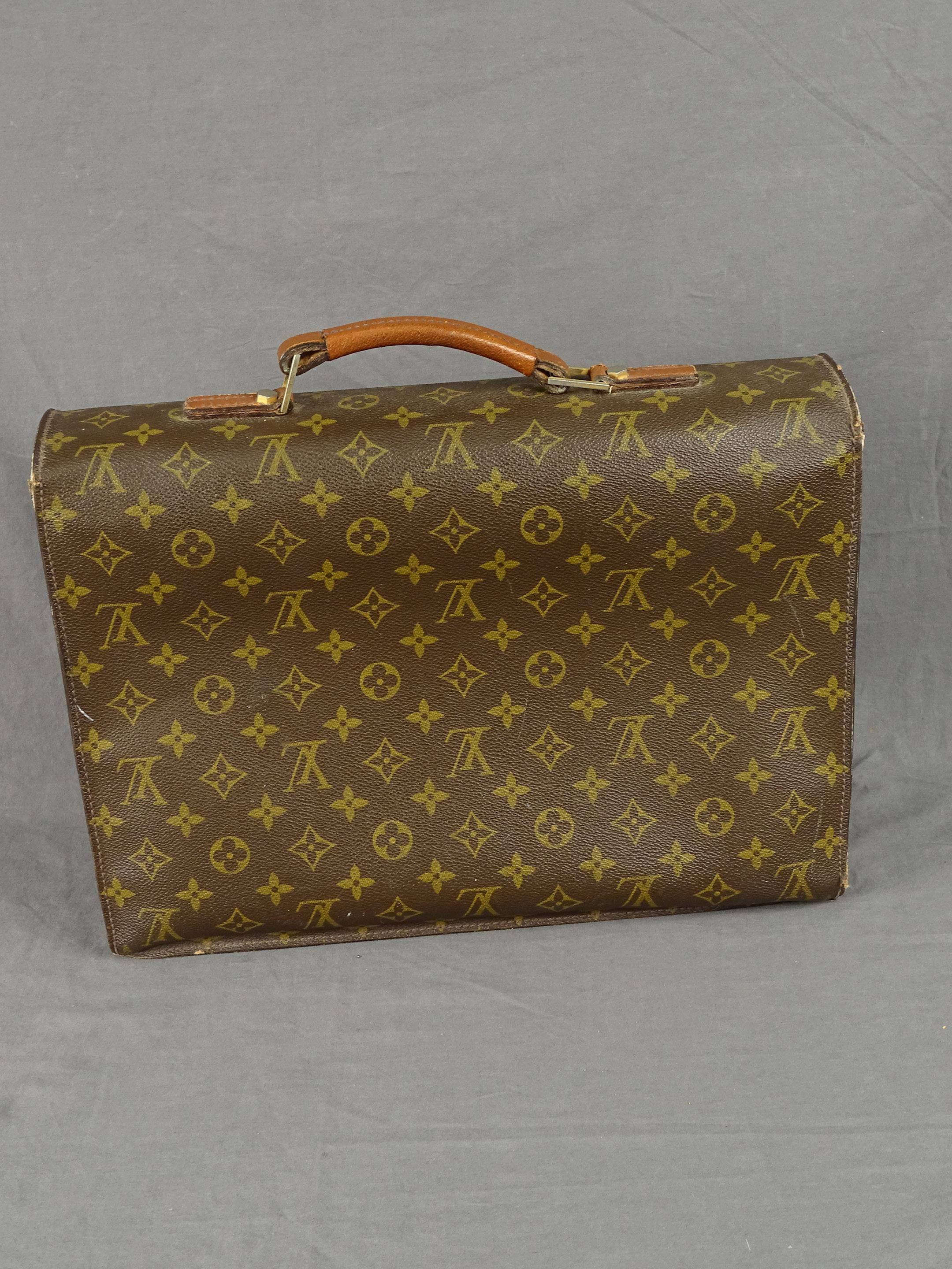 Vintage Louis Vuitton Monogram Serviette Fermoir Briefcase 16in