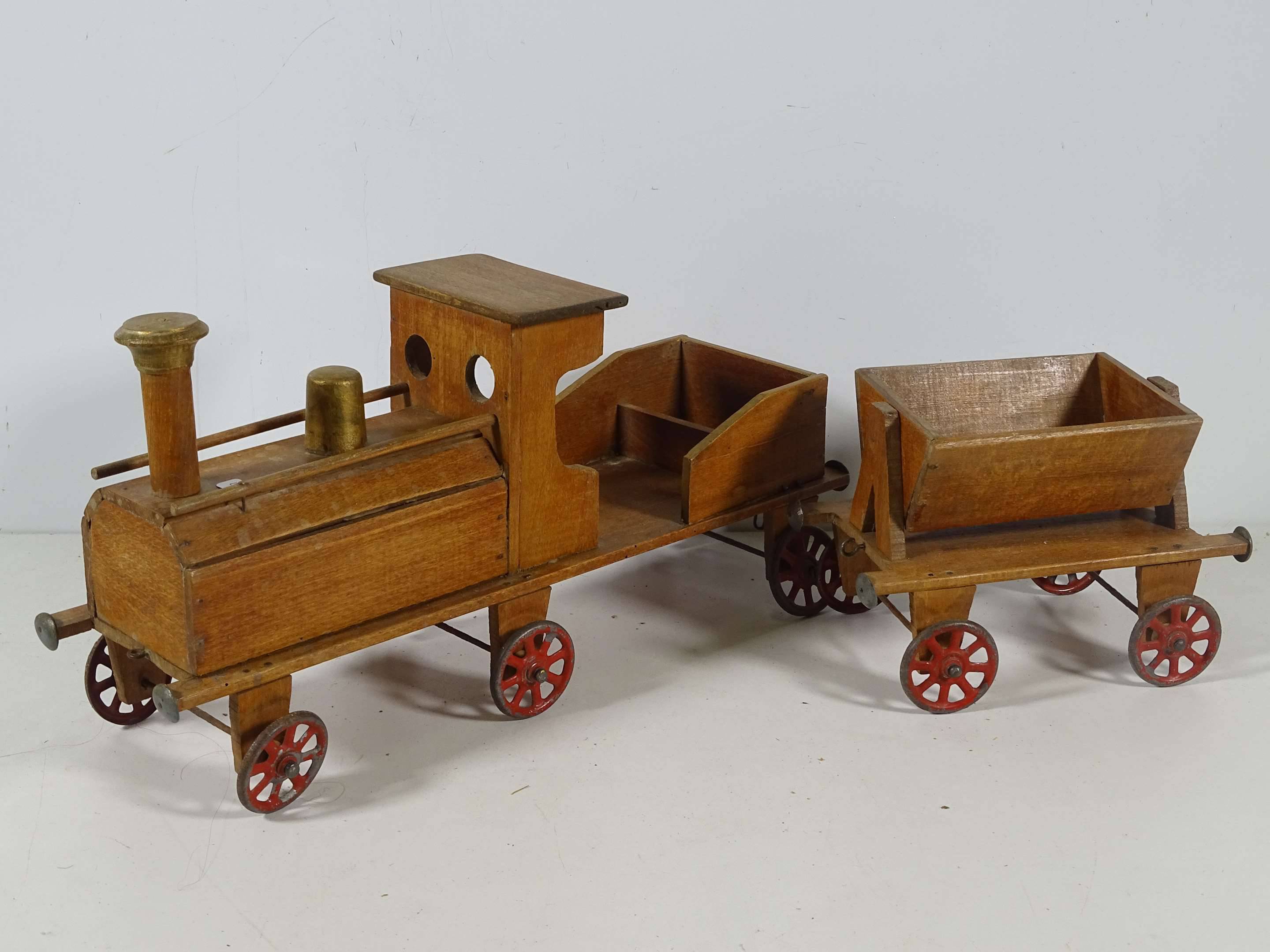 Train en bois et ses wagons à tirer, 37cm, 2 ans+ achat vente écologique -  Acheter sur