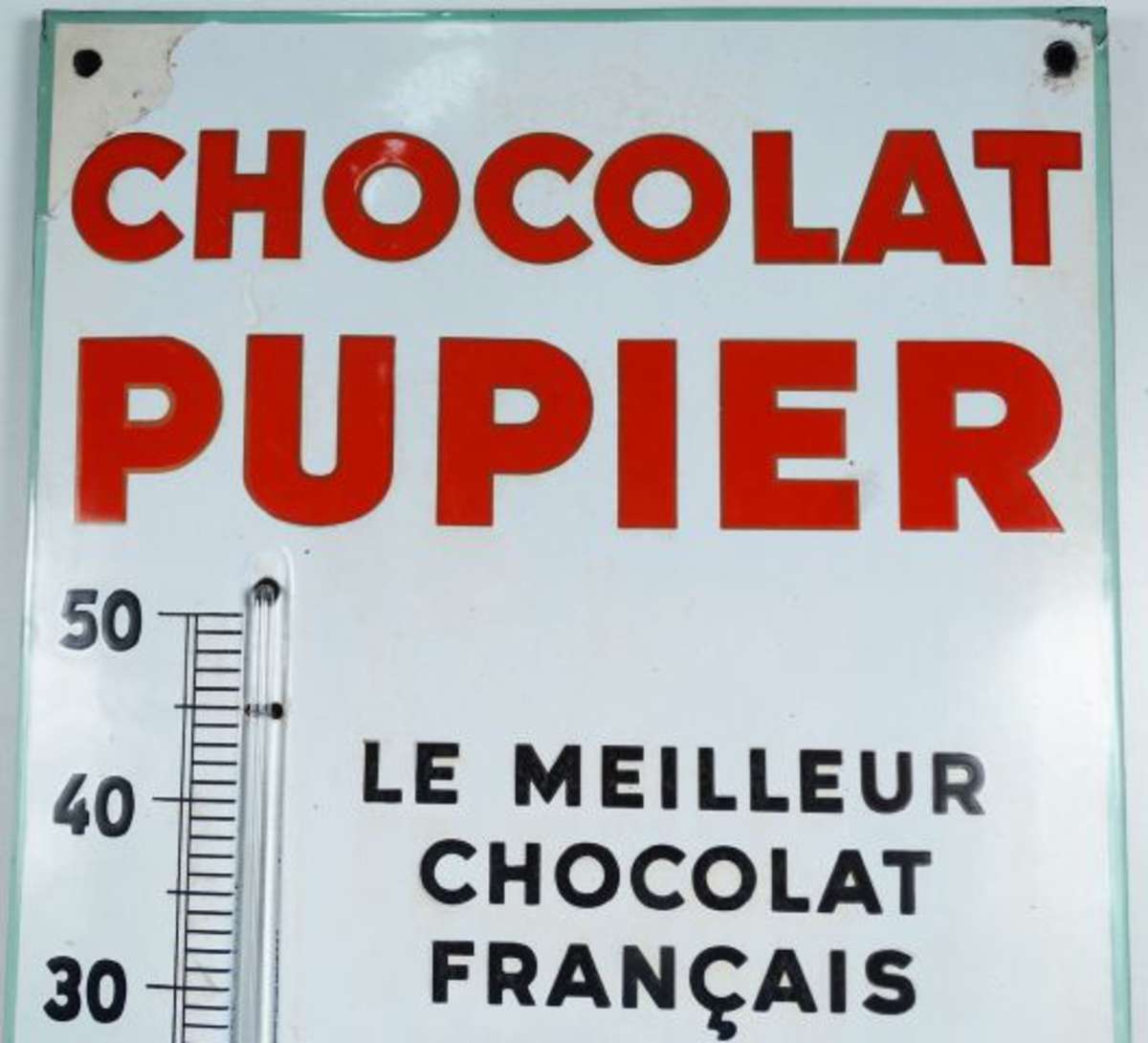 CHOCOLAT PUPIER à Saint-Etienne : Thermomètre émaillé plat à