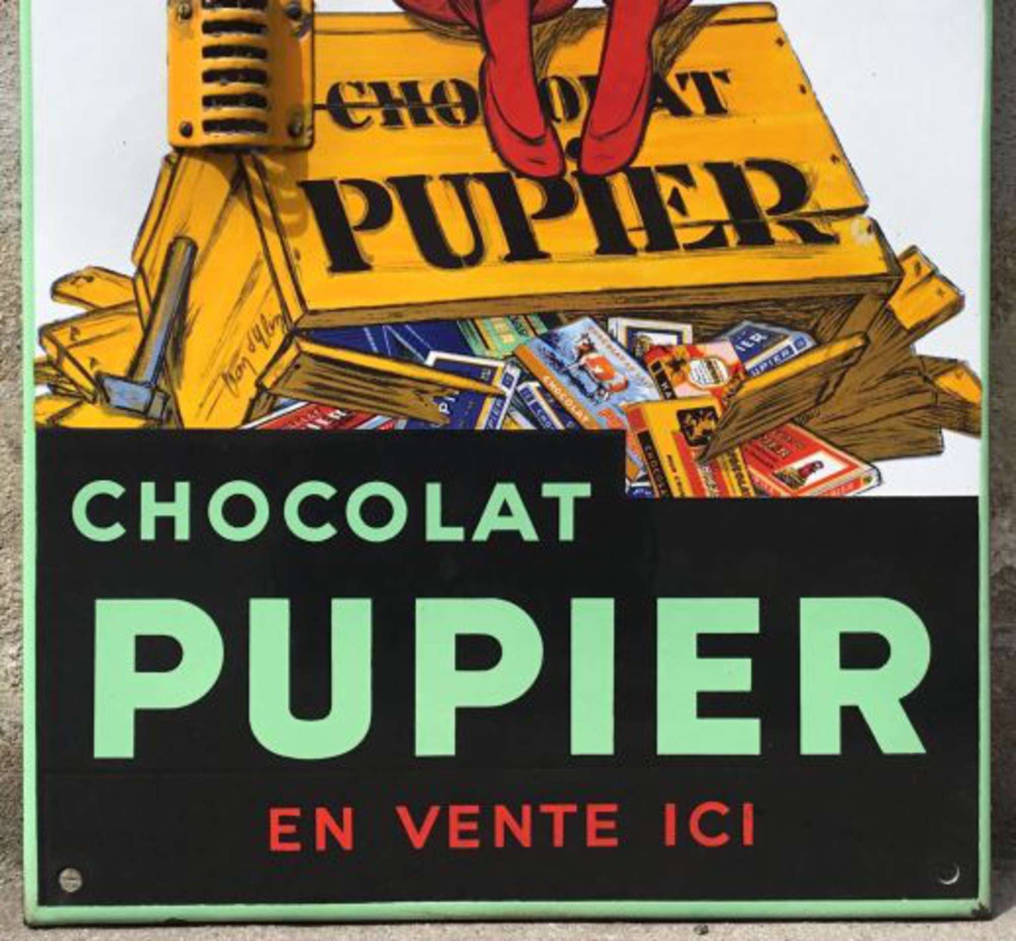 CHOCOLAT PUPIER à Saint-Etienne : Thermomètre émaillé plat à