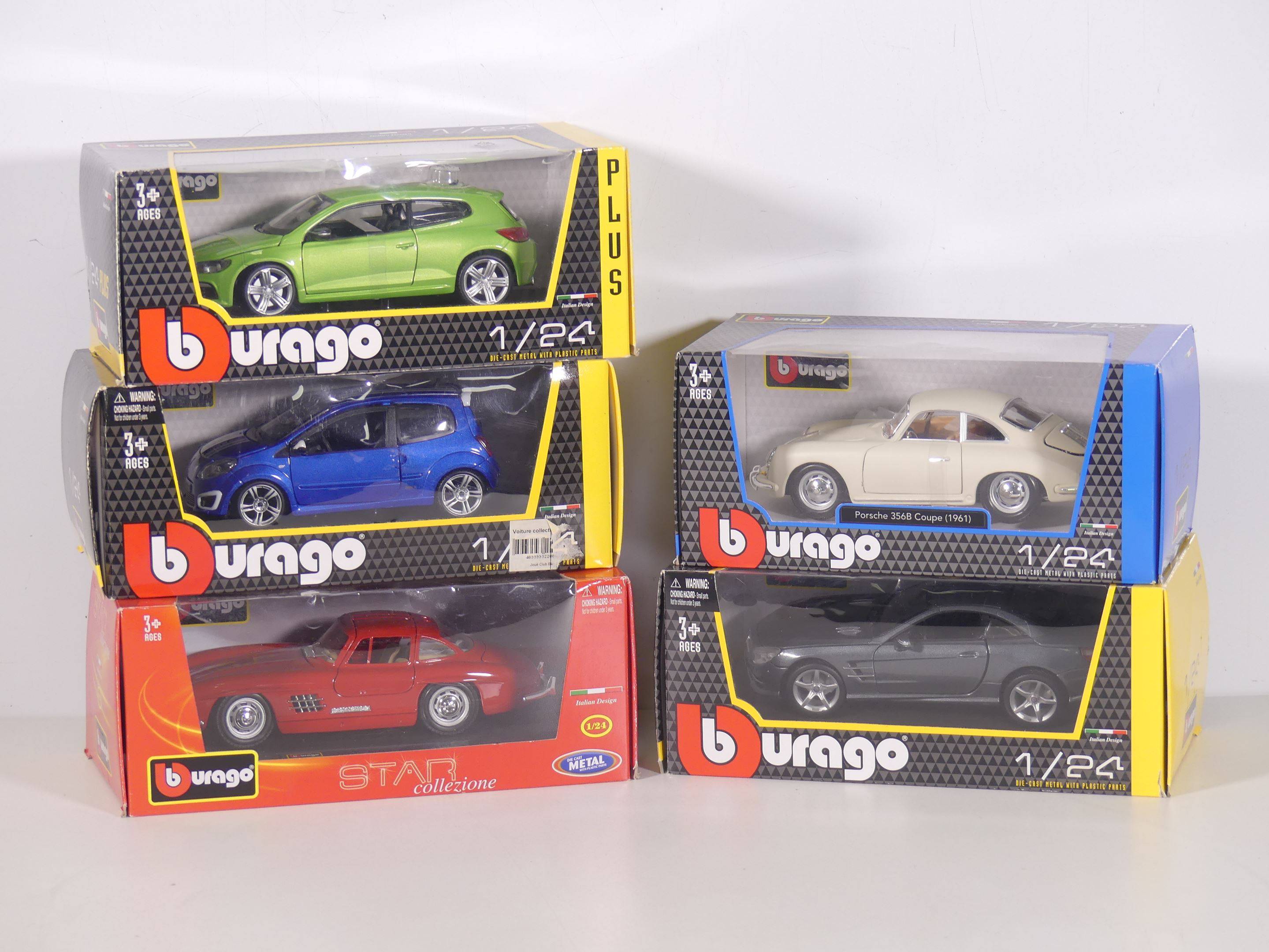 Burago 1/24 - 5 voitures en boite , Vente aux enchères : Jouets