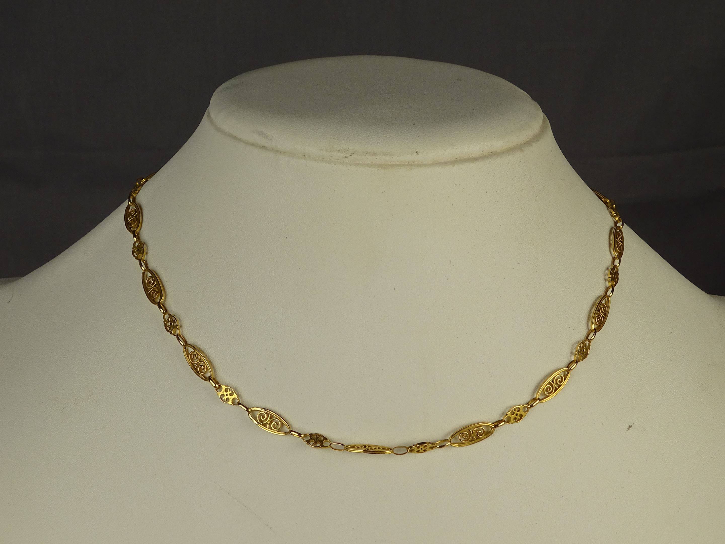 Prix D Une Chaine En Or Chaine en or jaune 18 K (750°/°°) maille filigranée P. 7,7 gr, Vente