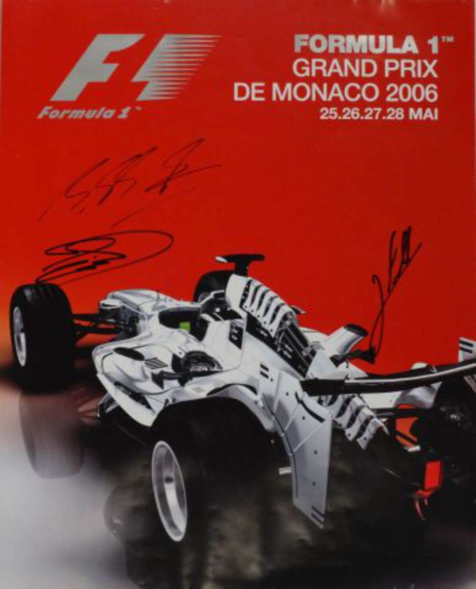 Affiche du Grand Prix de Formule 1 de Monaco 2006 signée par