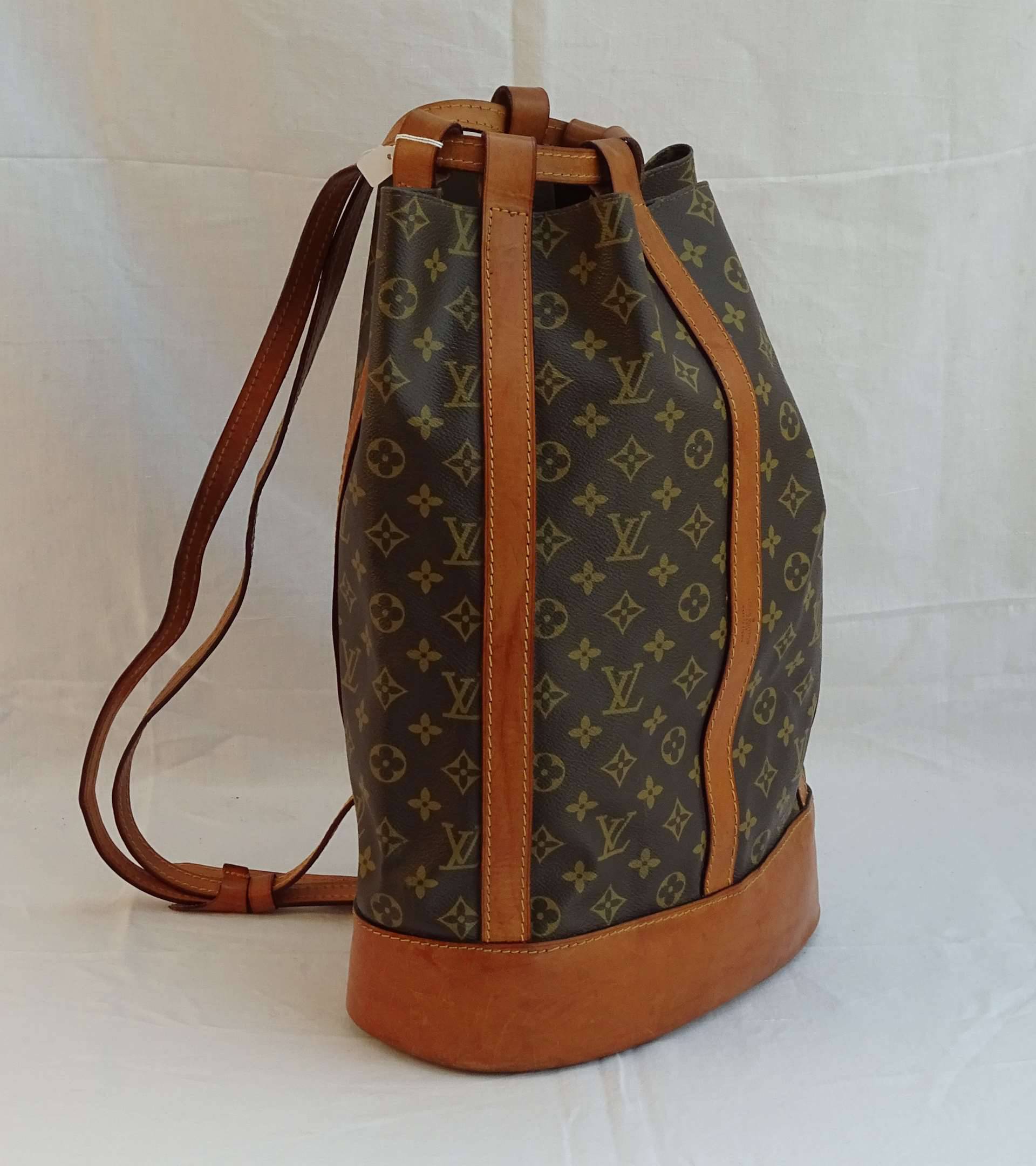 Sac à main Louis Vuitton Batignolles en toile monogram et cuir naturel