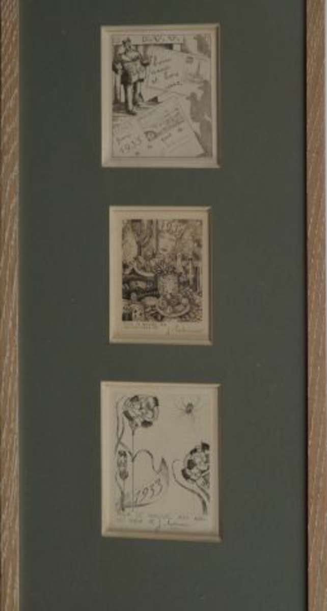 LABOUREUR Jean Emile 1877-1944 Ensemble de trois cartes de vœux L'araignée...