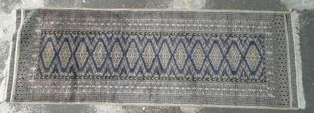 Petit tapis galerie Pakistan camaïeu marine et 