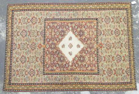 Tapis kilim en laine, le champ rouge et vert d'eau