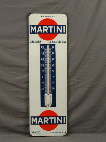 MARTINI Thermomètre émaillé plat à oreilles. 31 x 