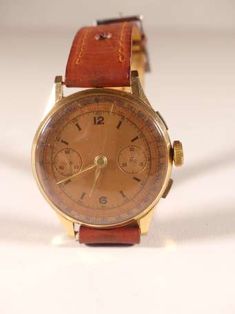 Montre bracelet homme, le boitier circulaire en or