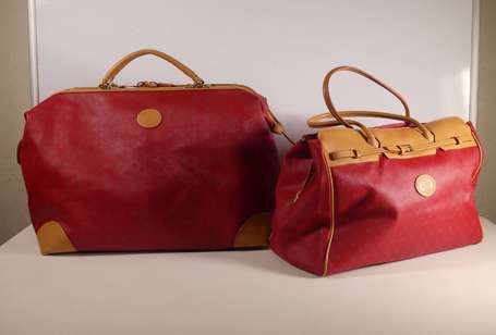 DAVID JONES - Sac de voyage en simili rouge et 