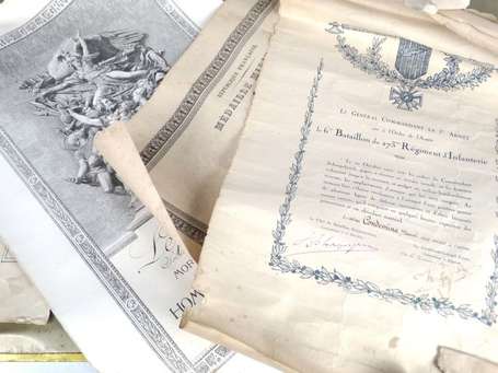 lot de 3 documents , d'un poilu 14/18 , citation  