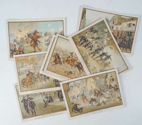 Lot de 11 images  sur la guerre de 1870 , format 