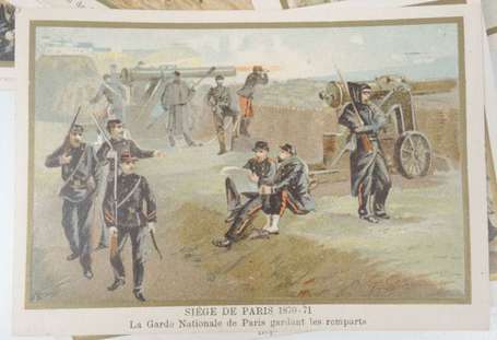 Lot de 11 images  sur la guerre de 1870 , format 