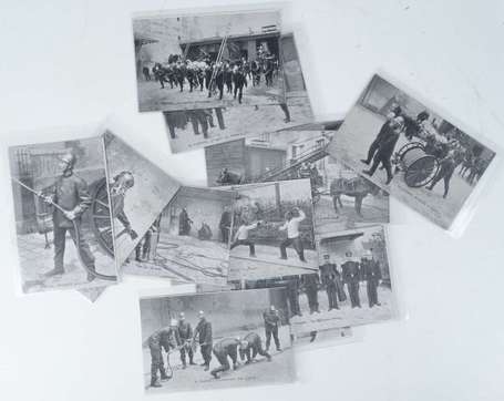 Lot de cartes postales  , série pompiers , soit 13