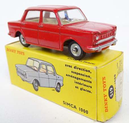 Dinky toys - Simca 1000 rouge, en boite réf 519