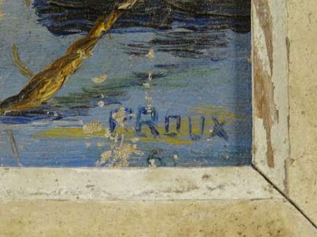 ROUX F. Xxé Thoniers à Concarneau. Huile sur toile