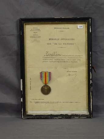 Diplôme de la médaille interalliée attribué à un 