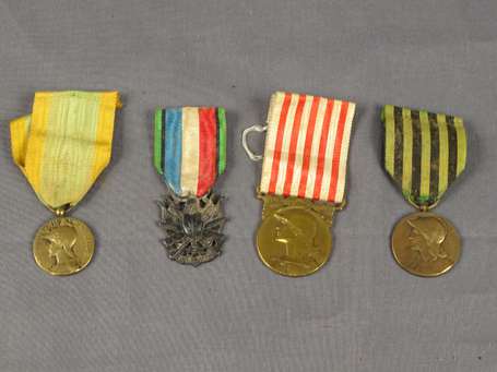 mil- 3 médailles 1870/mutuelle/honneur et patrie