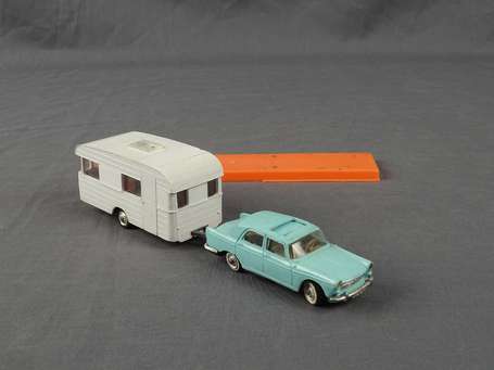 Norev - Coffret Peugeot  404 avec caravanne digue,