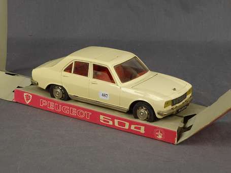 Joustra - Peugeot 504, couleur blanche, jouet à 