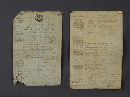 Empire - Deux documents d'un carabinier au 6 ème 