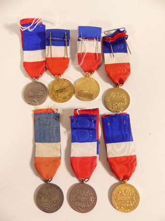 civ - 7 médailles du travail - bel état 