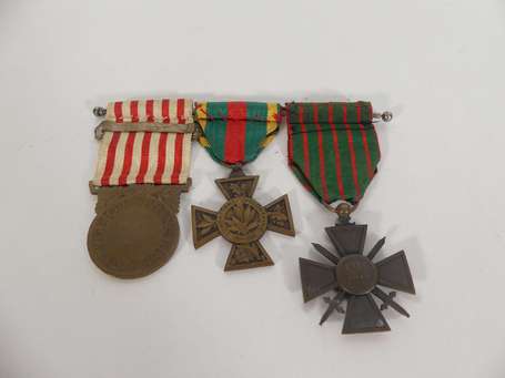 Mil - Ensemble de 3 médailles 14/18 - croix de 