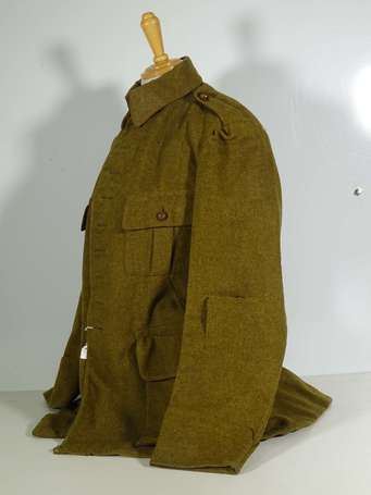 14/18 - Veste officier en tissus laine  moutarde -