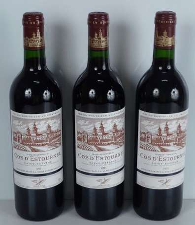 3 Bts Château Cos d'Estournel 1991 Saint Estèphe