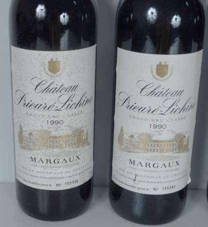 4 Bts Château Prieuré Lichine 1990  2 EA, 3 Bts 