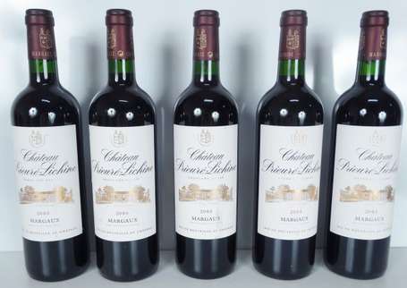 5 Bts Château Prieuré Lichine 2005, 4 étiquettes 