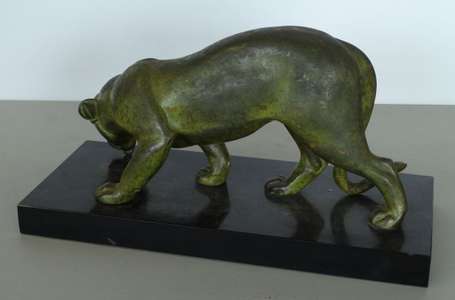 Rochard Panthère sujet en bronze à patine verte, 