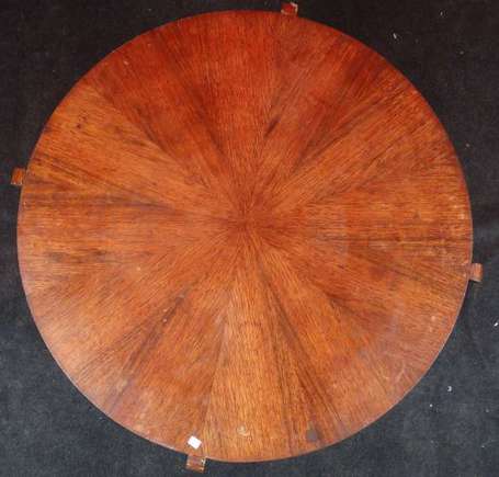 Table basse circulaire à deux plateaux en bois de 