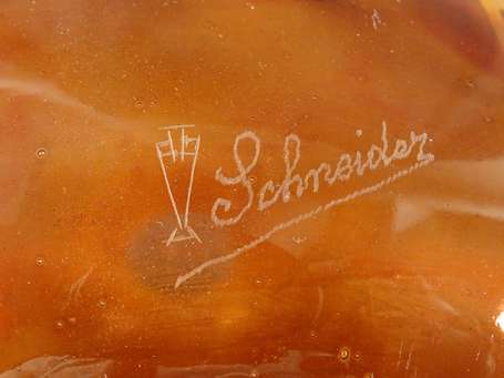 SCHNEIDER - Grand vase boule à col étroit et anses