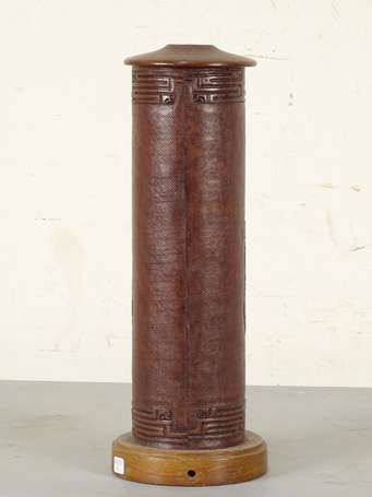 PAZMINO Angel (XXe siècle), Pied de lampe en bois 