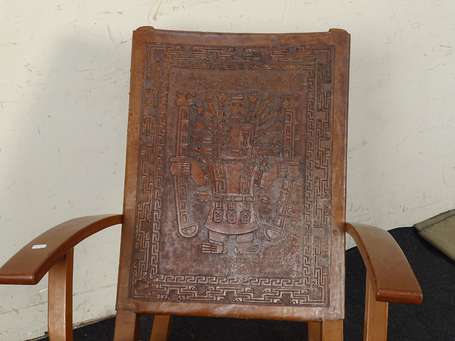 PAZMINO Angel (XXe siècle), Rocking chair en bois 