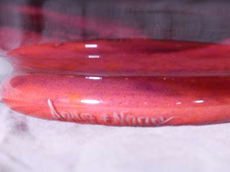 DAUM - Large coupe circulaire sur talon en verre 