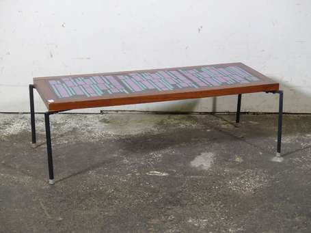 Table basse rectangulaire, le plateau en bois 