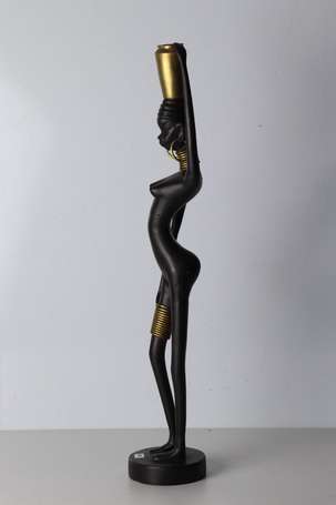 ECOLE MODERNE - Femme africaine. Statue en bronze 