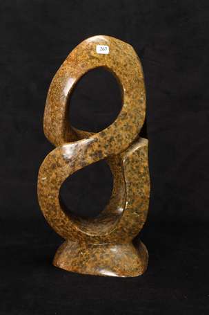Sculpture abstraite en pierre. H. 34 cm (Petits 