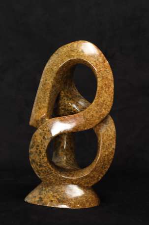 Sculpture abstraite en pierre. H. 34 cm (Petits 