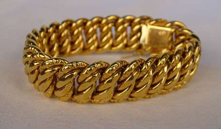 Bracelet maille américaine en or jaune 18K 