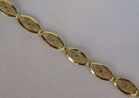 Bracelet en or jaune 18K (750°/00) à maillons 