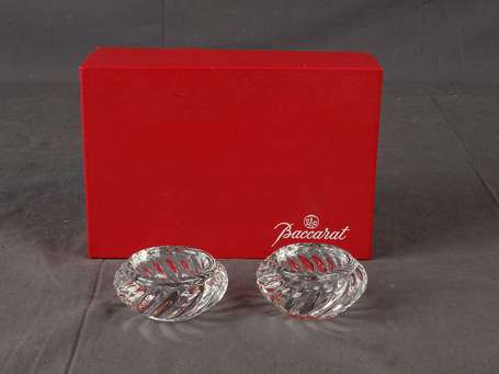 Baccarat Paire de salerons en cristal moulé de 