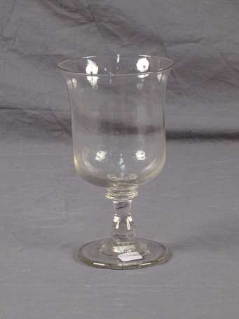 Grand verre en verre soufflé, la coupe tulipe, le 