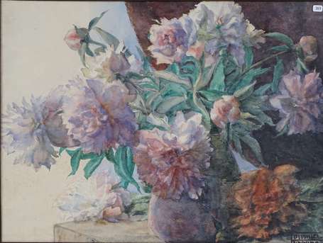 FOURNIER Tasano XXe - Bouquet. Aquarelle, signée 